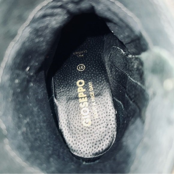 Gioseppo Black Haircalf Ankle  Boots w/ Studded Heel - Slouchy Silhouette - EU37 - Picture 7 of 10